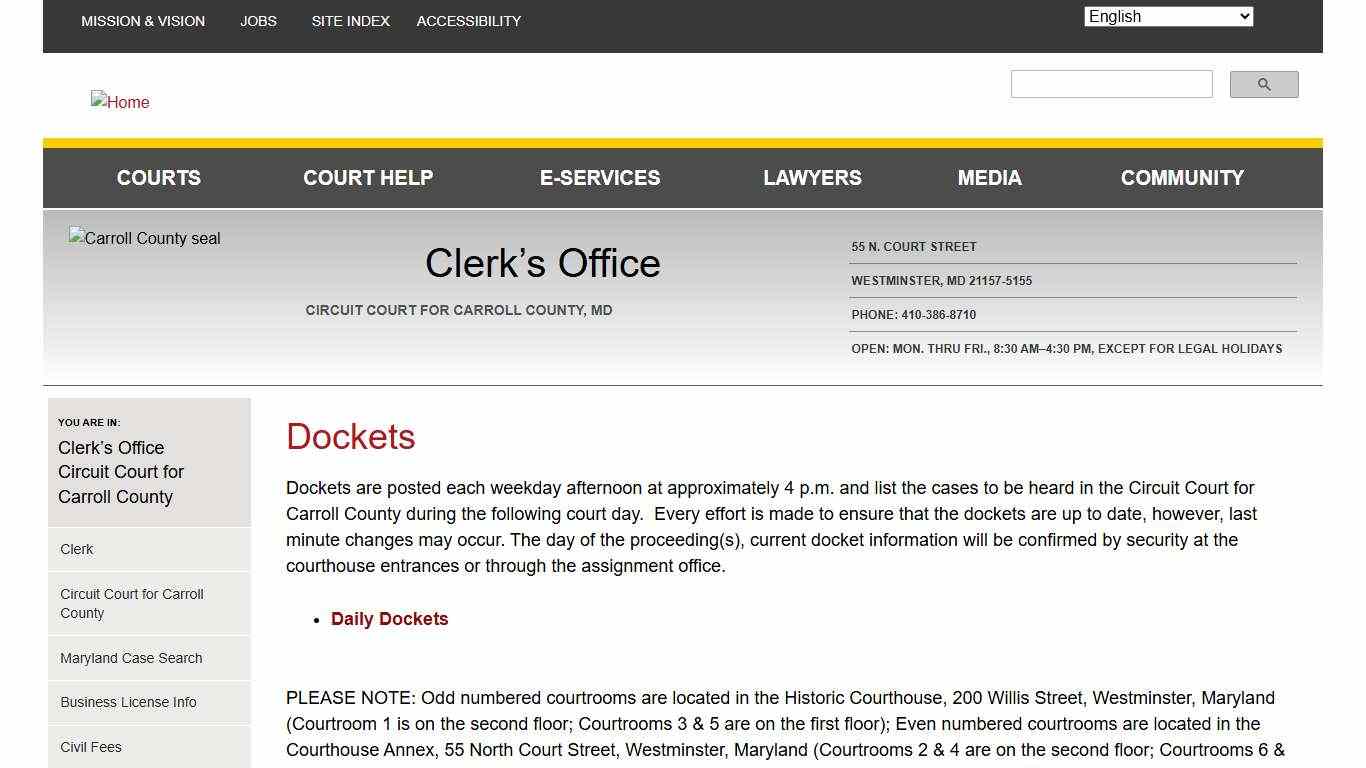 Dockets | Maryland Courts