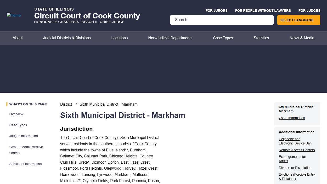Sixth Municipal District - Markham | Circuit Court of Cook County
